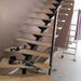 escalier marches bois et crémaillère centrale métallique a varces